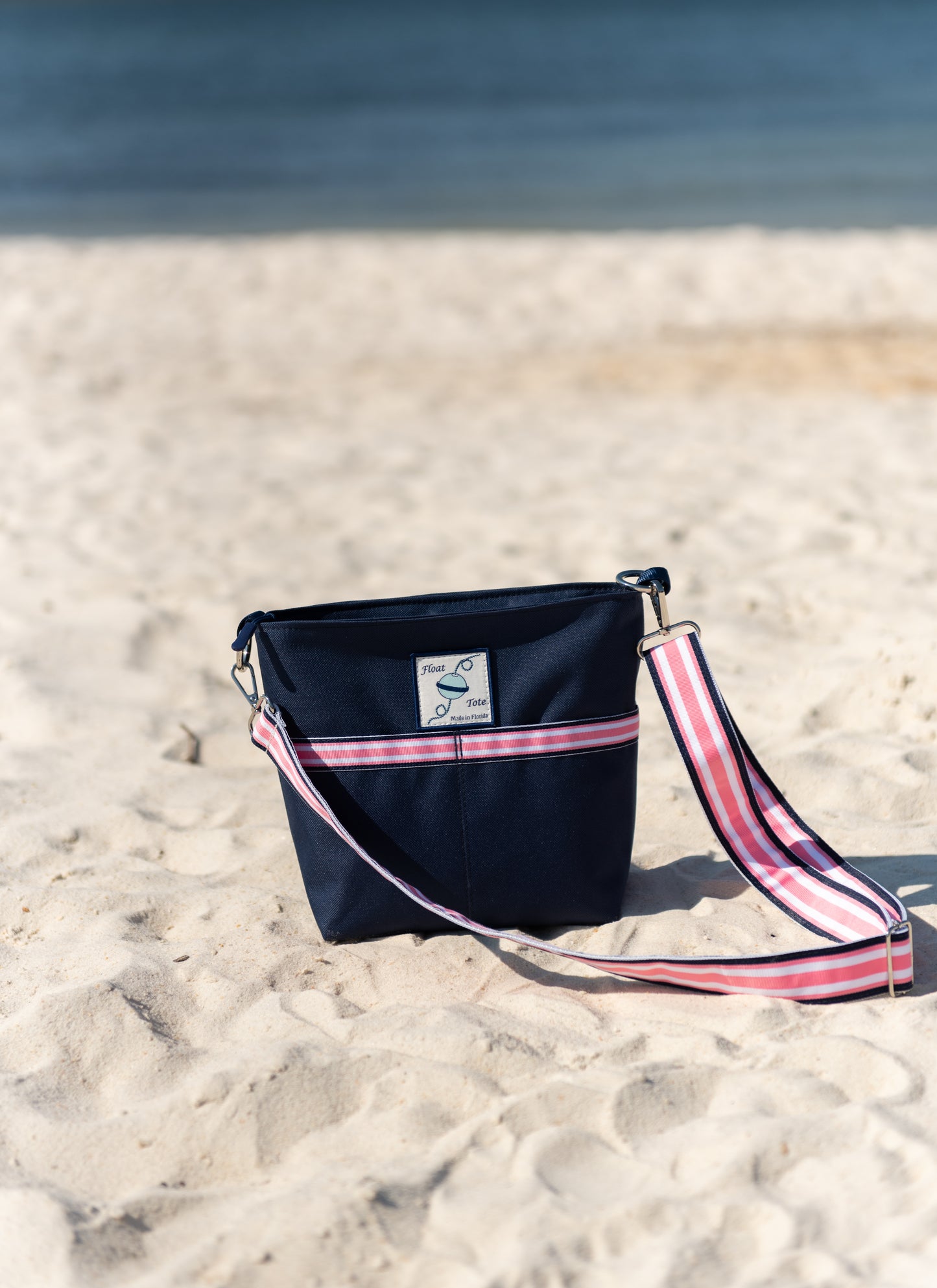 Dinghy Tote: Pale Pink Stripe