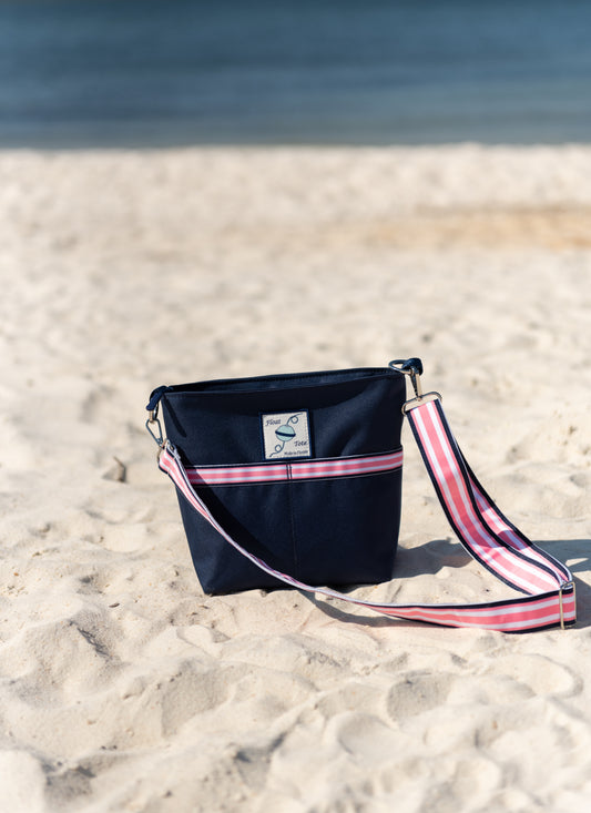 Dinghy Tote: Pale Pink Stripe