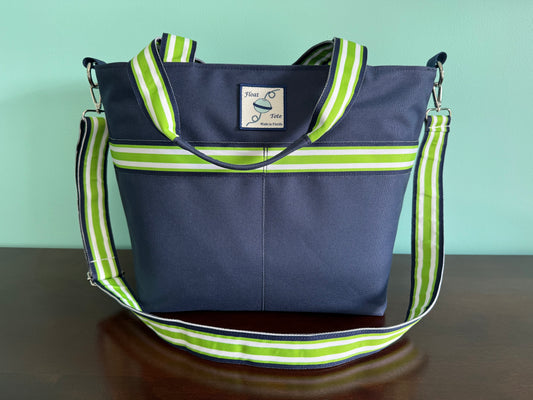 Cruiser Tote: Lime Green Stripe