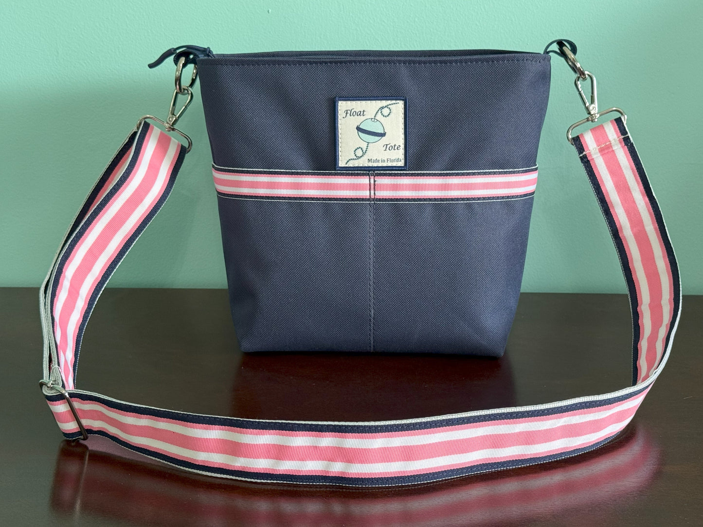 Dinghy Tote: Pale Pink Stripe