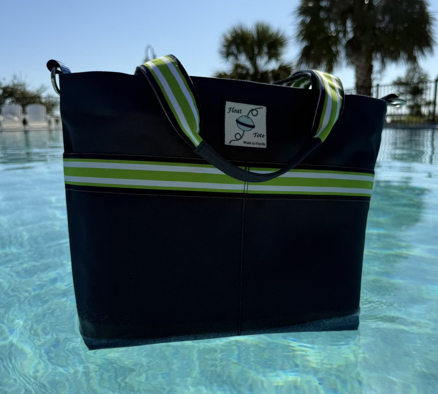 Cruiser Tote: Lime Green Stripe
