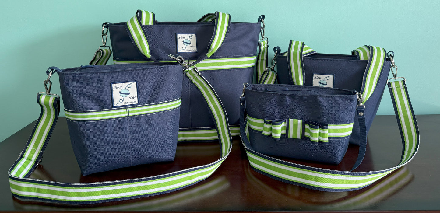 Cruiser Tote: Lime Green Stripe